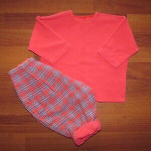 Vintage Reversible Plaid Pants & Top Set - 12 mos